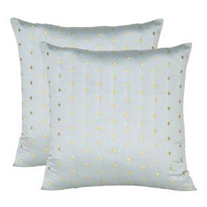 Riara Art Silk Silver Cushion Cover Sofa Waist Throw Pillow Case Home Decor Set